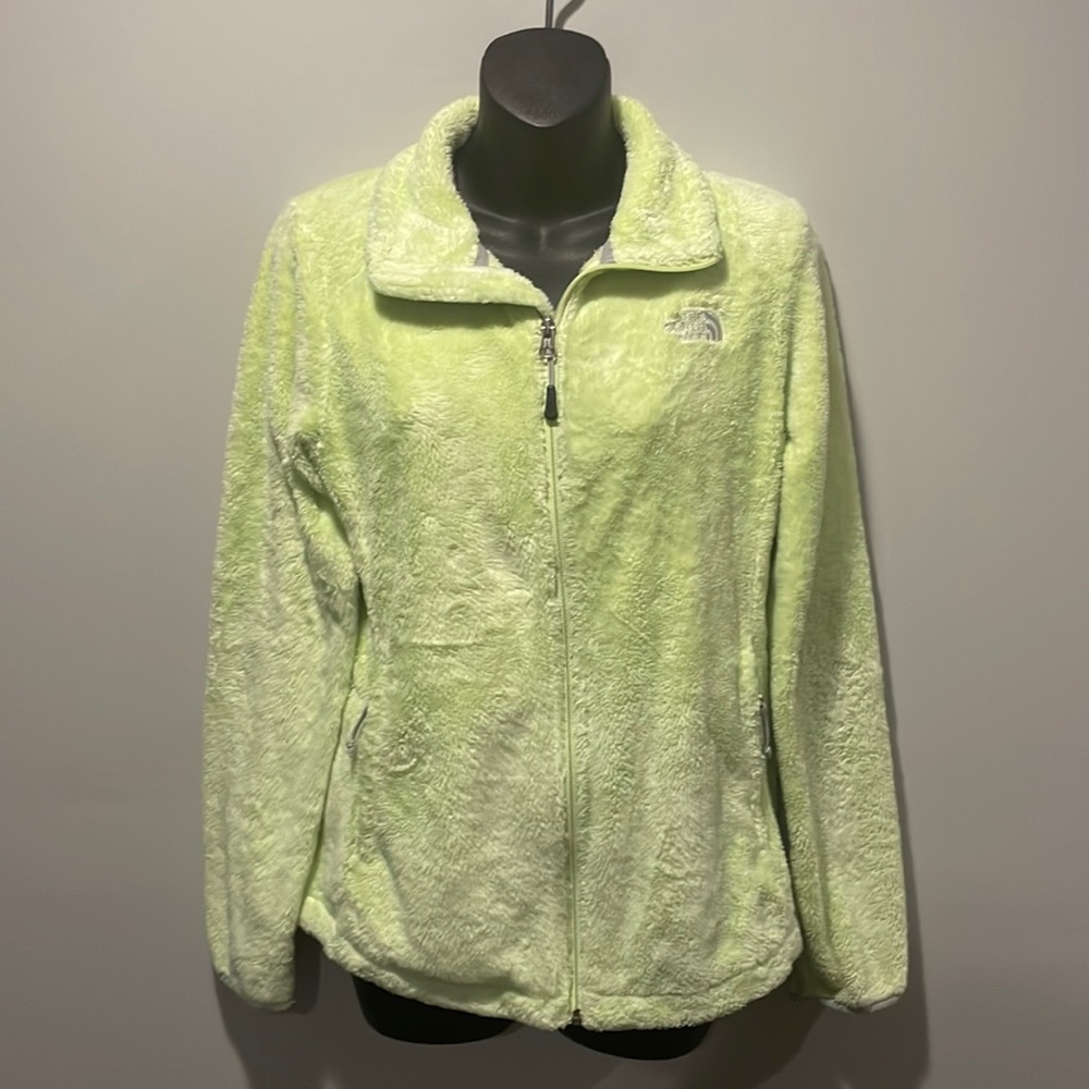 The North Face Women's Light Green Fuzzy Full-Zip Jacket